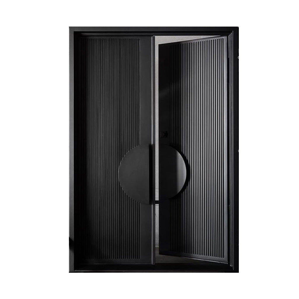 Modern batten steel Hinge Double Doors