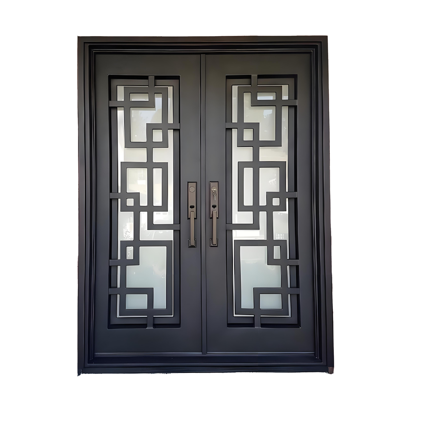 Modern double iron doors
