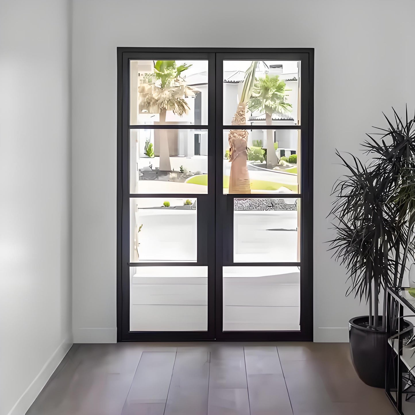 Simple Design Steel Glass French Door