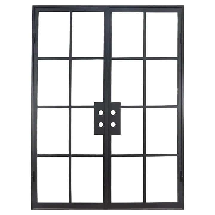 Matte Black Double Steel French Door