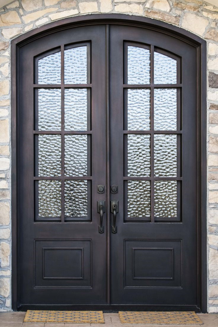Custom double front iron door