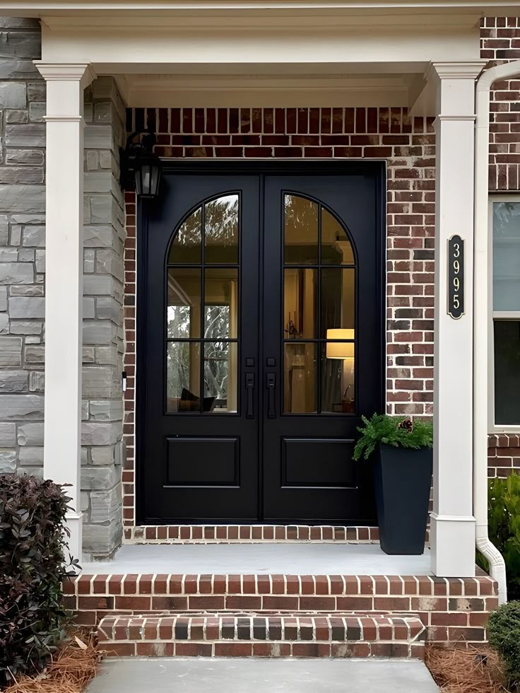 Custom double front iron door