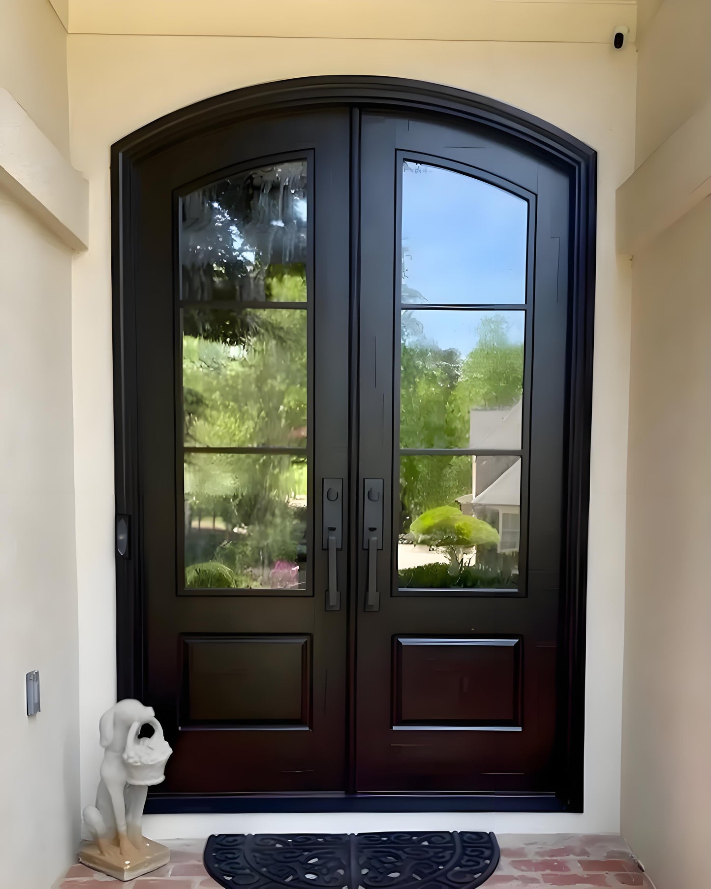 Custom double front iron door