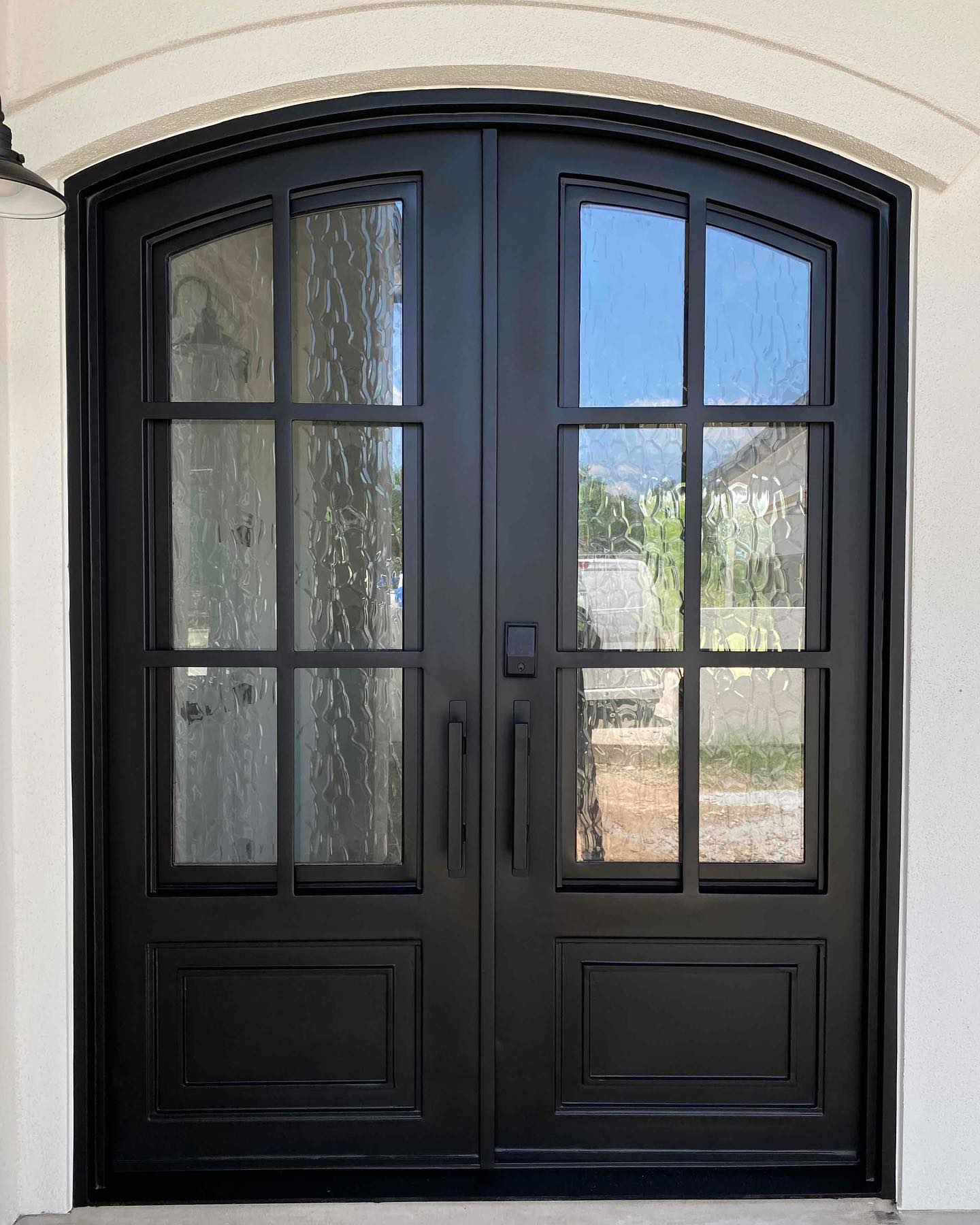 Custom double front iron door