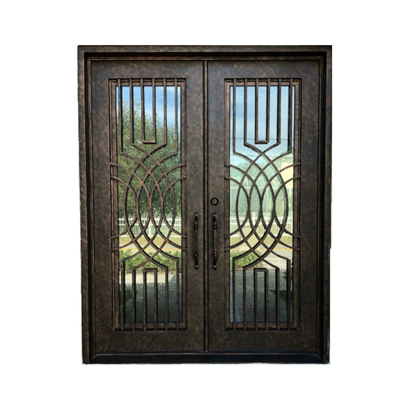 Premium Iron Doors with Bronze Monogram Accents