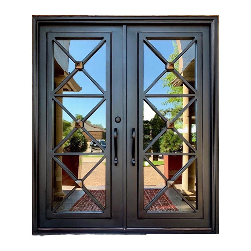 Modern Cross Double Iron Door