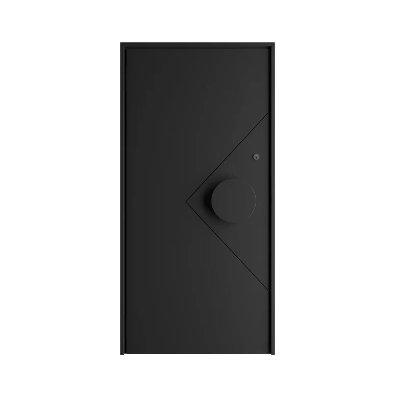 usirondoor Matte black iron entry pivot door