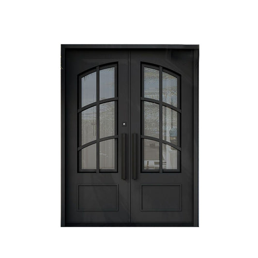 Steel double front entry door