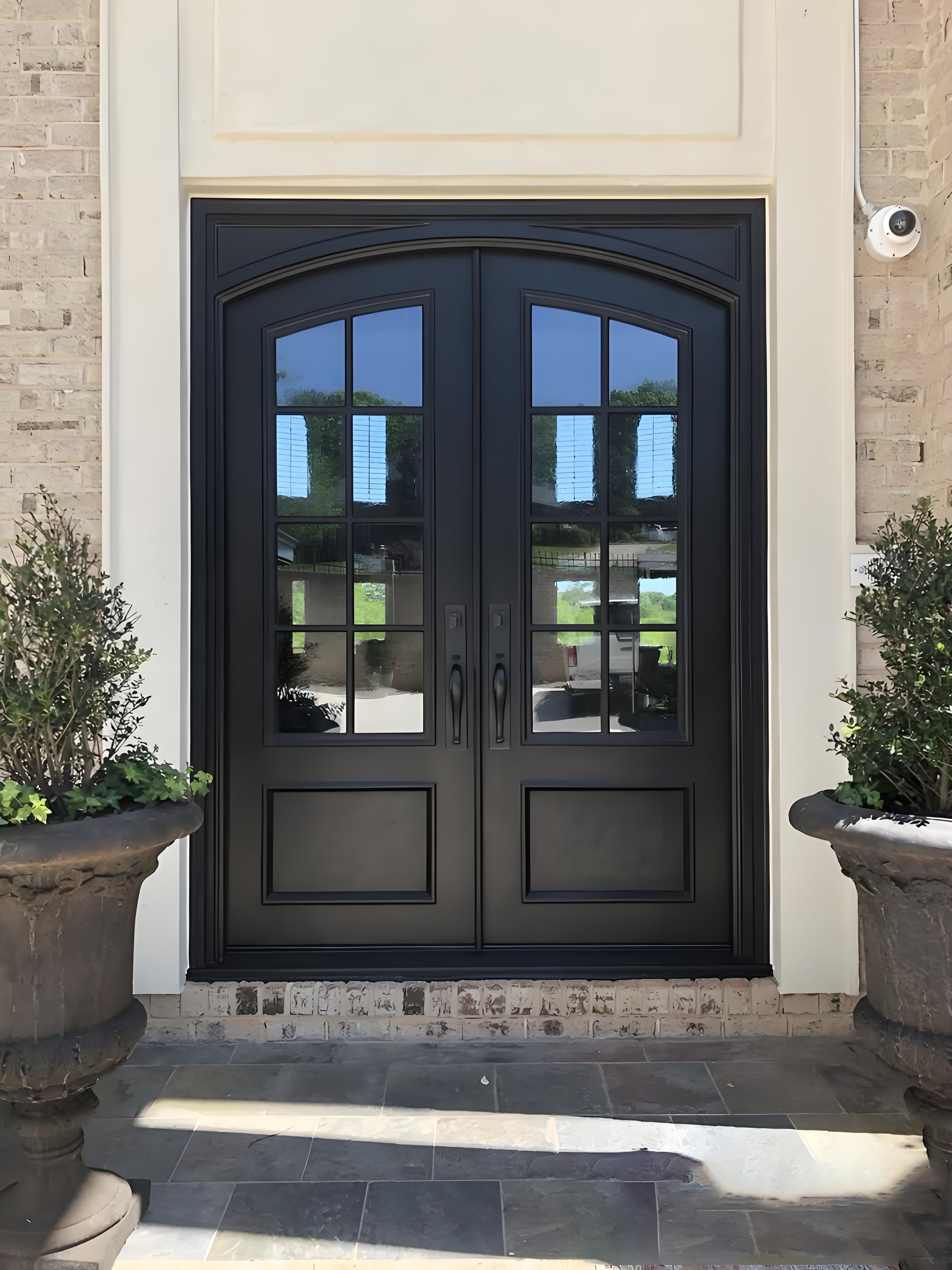 Steel double front entry door