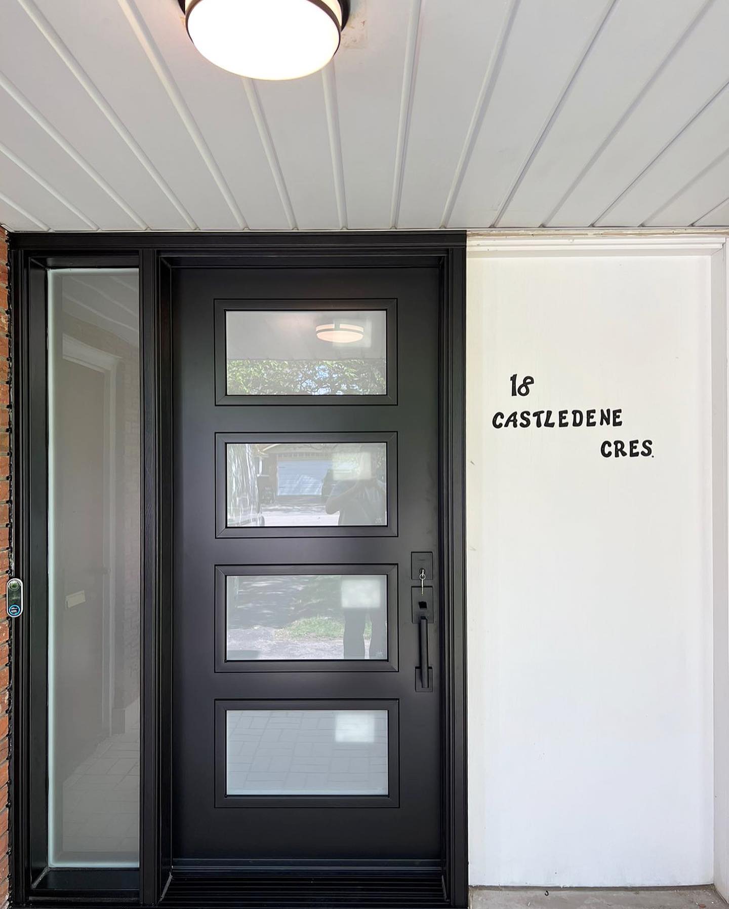 Single Entry Iron Door With Glass Panel