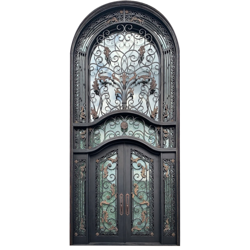 Transom & Ornate Design Custom Iron Door
