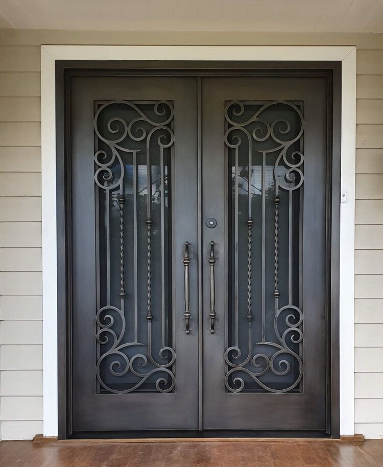 Exterior Wrought Iron Double Entry Door
