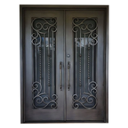 Exterior Wrought Iron Double Entry Door