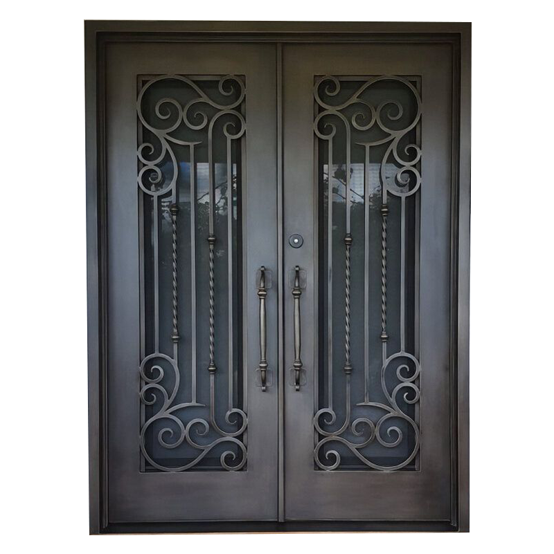 Exterior Wrought Iron Double Entry Door