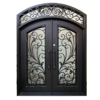 Luxury interior wrought iron double door