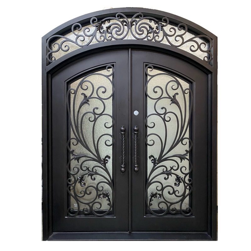 Luxury interior wrought iron double door