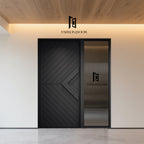 Batten steel hinge entry door