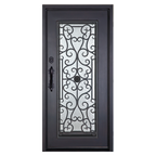 Exterior wrought iron single door