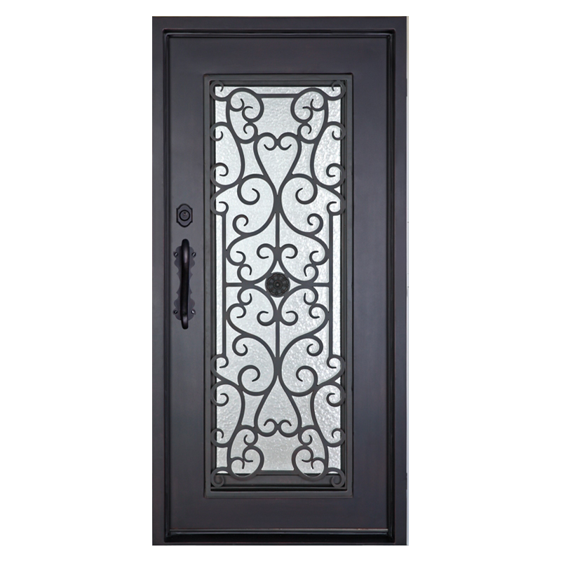 Exterior wrought iron single door