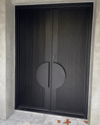 Modern batten steel Hinge Double Doors