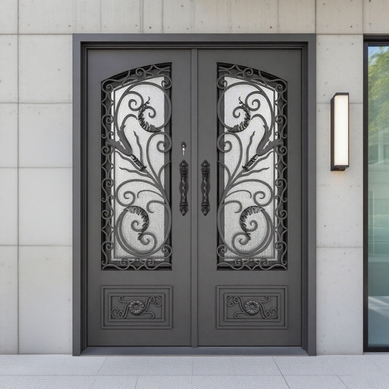 Elegant Double Iron Door Design
