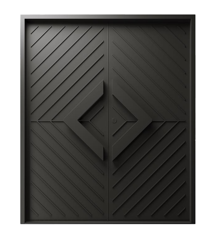 Batten steel hinge entry door