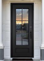 Matte black single iron door