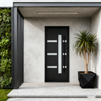 usirondoor Black Steel Single Front Door