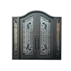Ornate Wrought Iron Double Entry Door