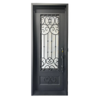 Single wrought iron front door