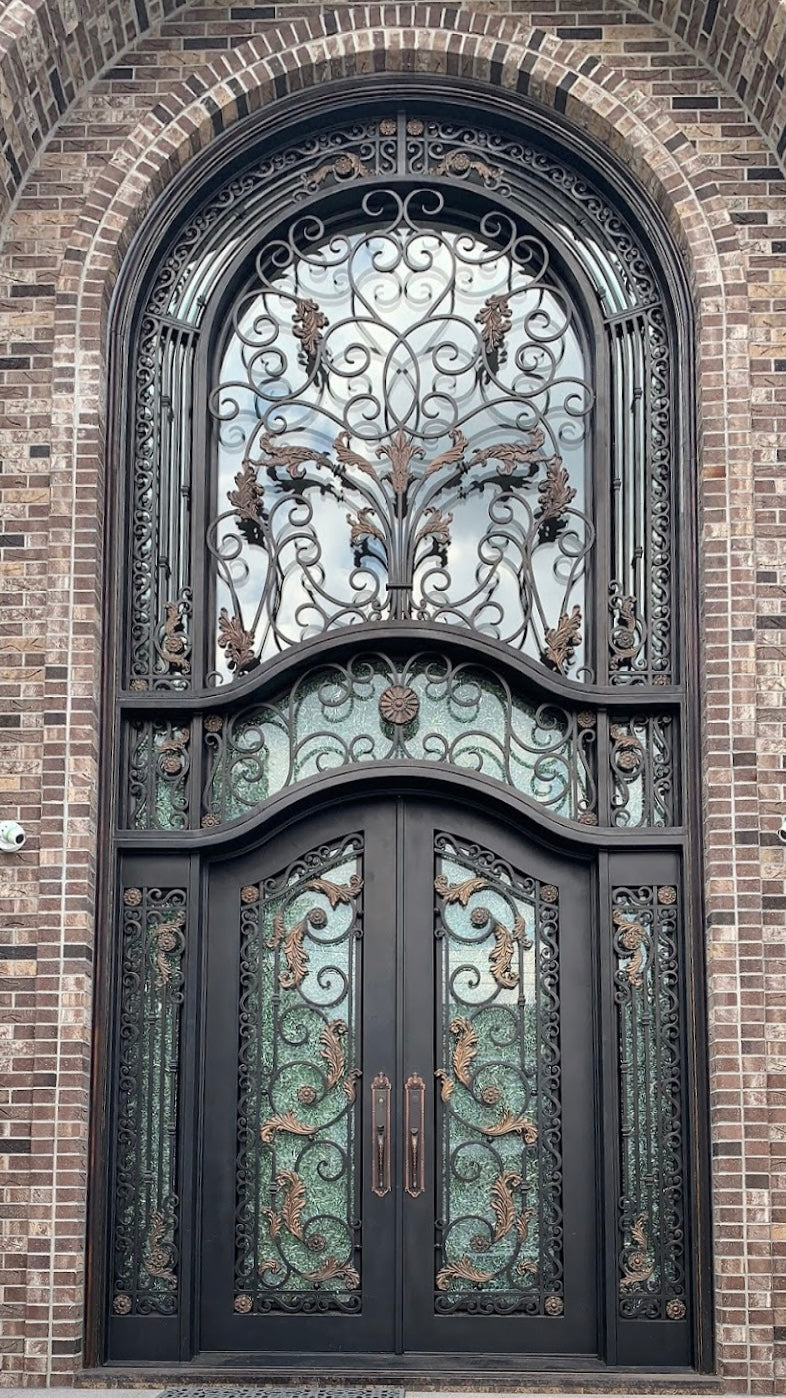 Transom & Ornate Design Custom Iron Door