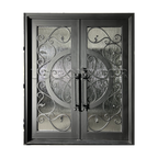 Wrought iron door with circle design