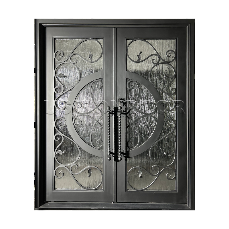 Wrought iron door with circle design