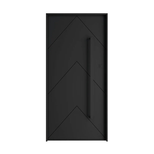 Steel pivot entry door