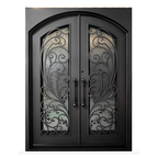 usirondoor Black Finish Elegance Wrought Iron Door