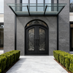 usirondoor Black Finish Elegance Wrought Iron Door