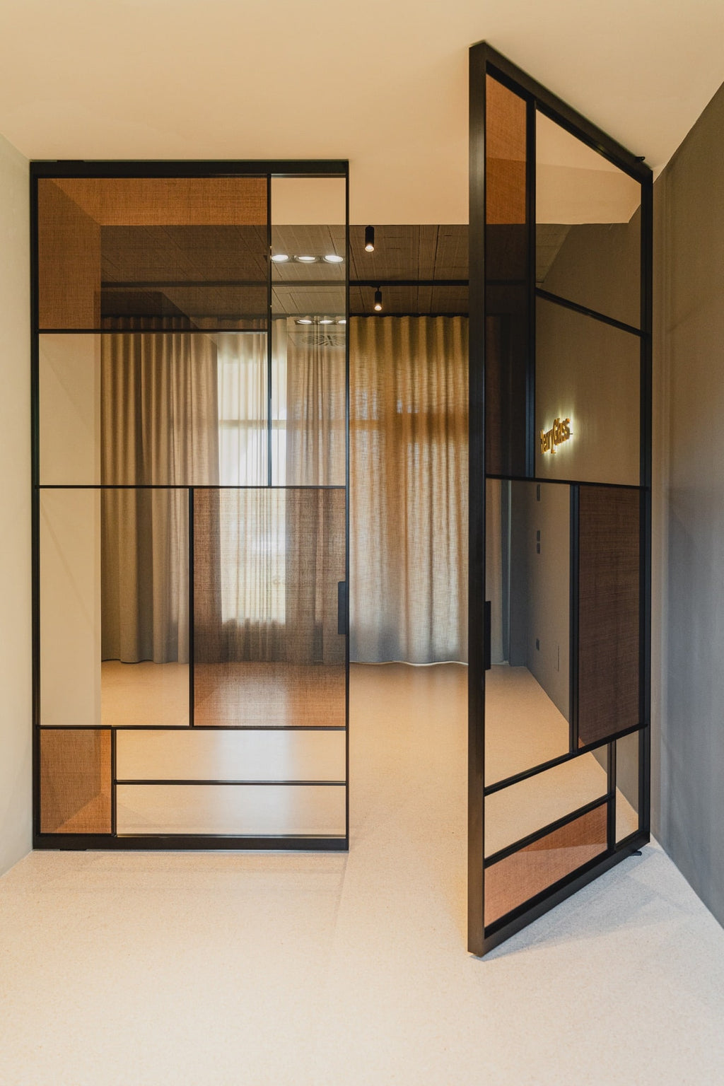 usirondoor interior Geometric design french steel door