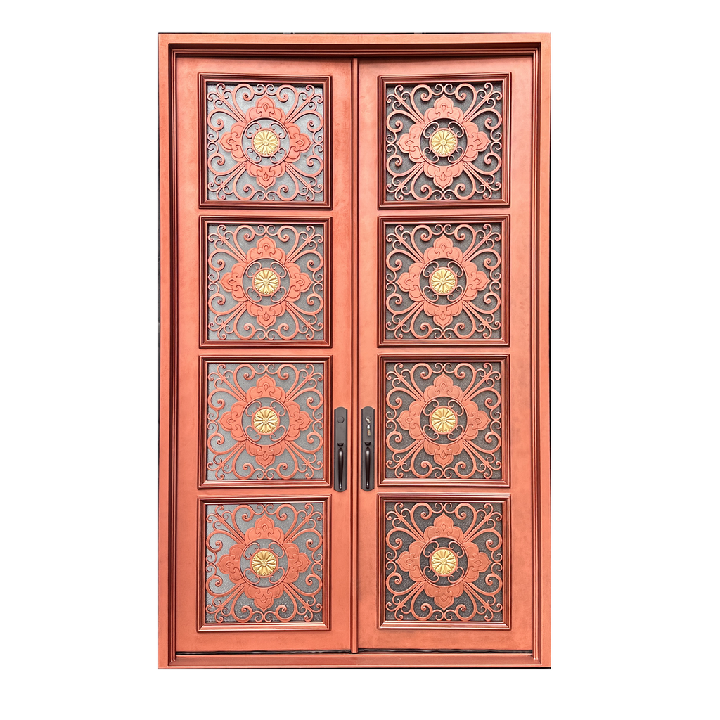 usirondoor Luxury style Wrought Iron Double Front Door