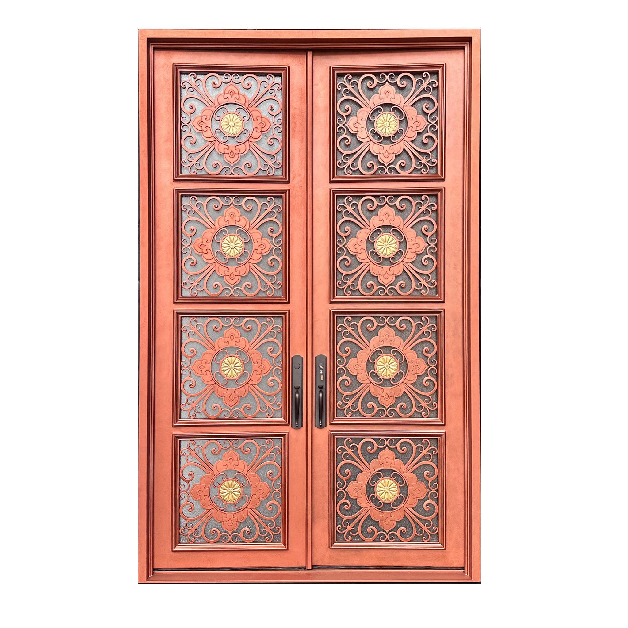 usirondoor Luxury style Wrought Iron Double Front Door
