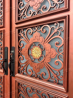usirondoor Luxury style Wrought Iron Double Front Door