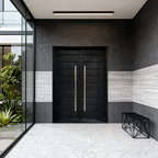 usirondoor Modern Sleek Black Double Entry Door