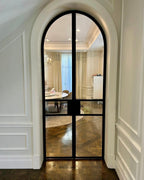 usirondoor- interior arched double steel glass door