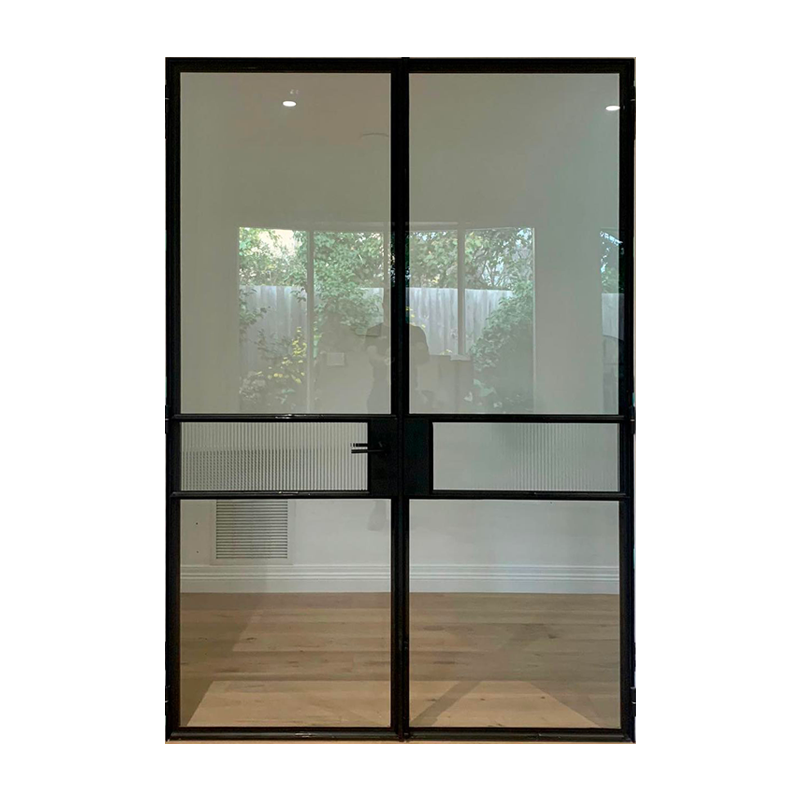 usirondoor- Sleek Modern Style Steel Glass Interior Double Door