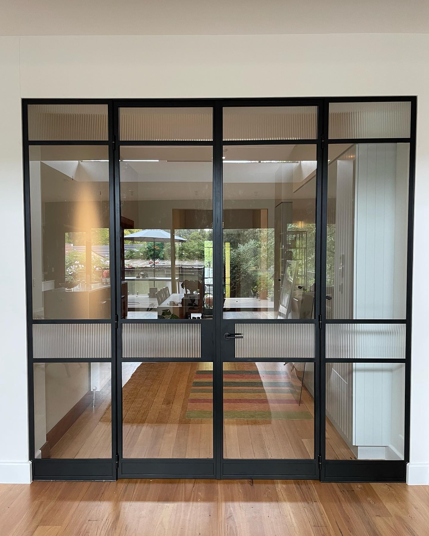 usirondoor- Sleek Modern Style Steel Glass Interior Double Door