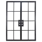 Matte Black Double Steel French Door