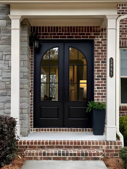 Custom double front iron door