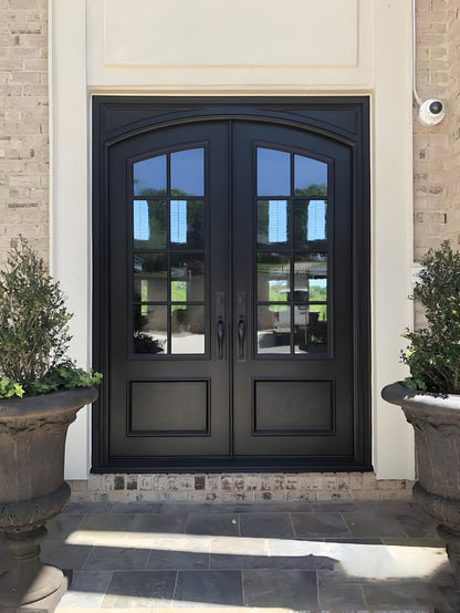 Custom double front iron door