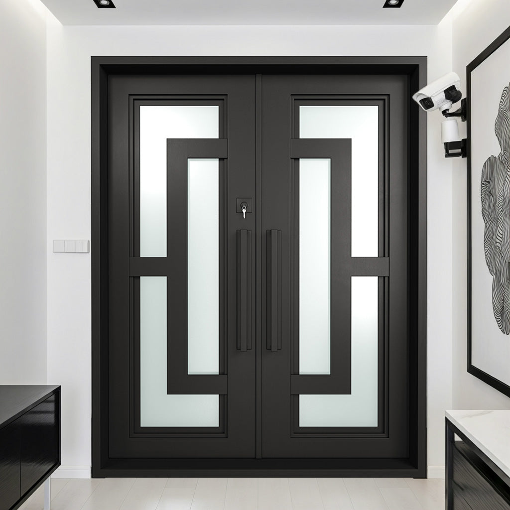 Modern Black Double Entry Door