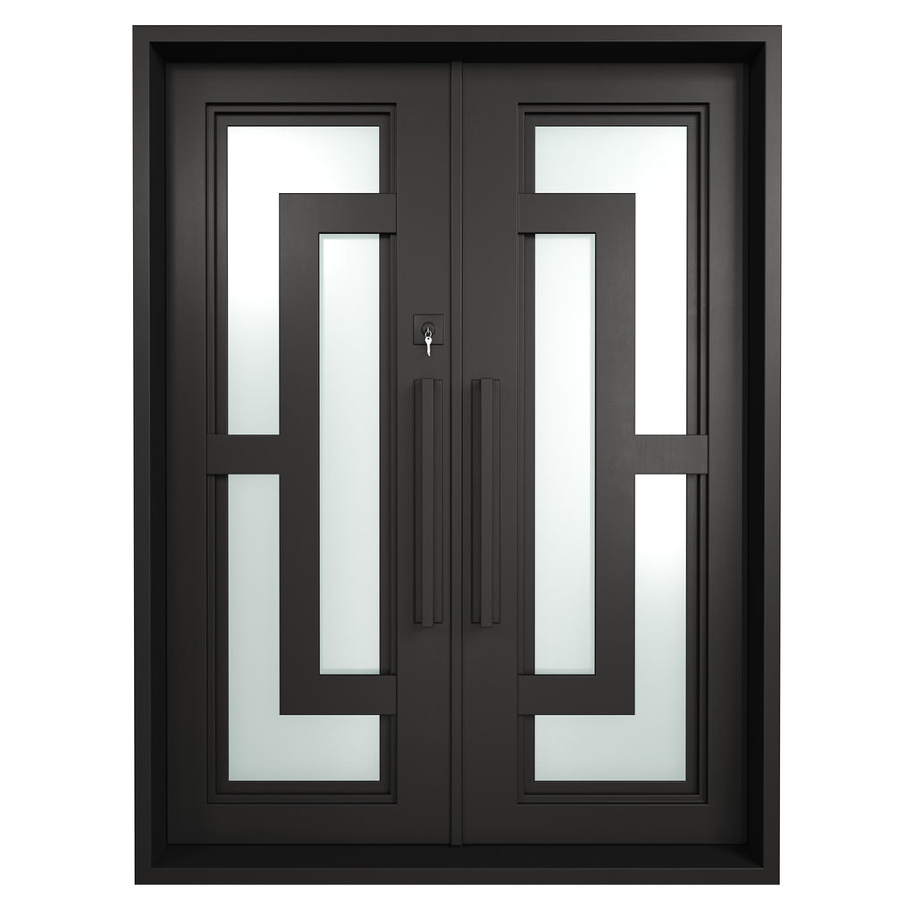 Modern Black Double Entry Door