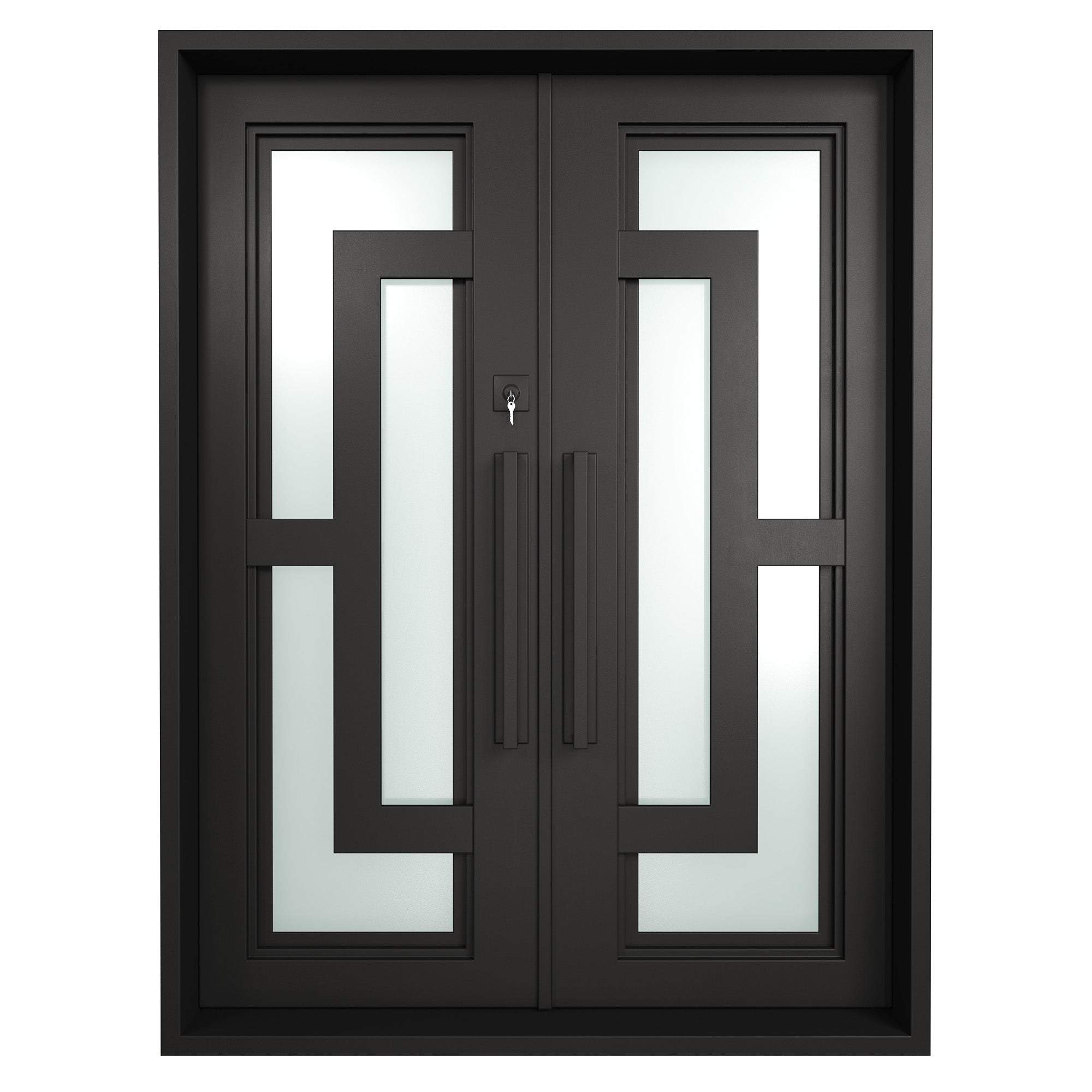 Modern Black Double Entry Door